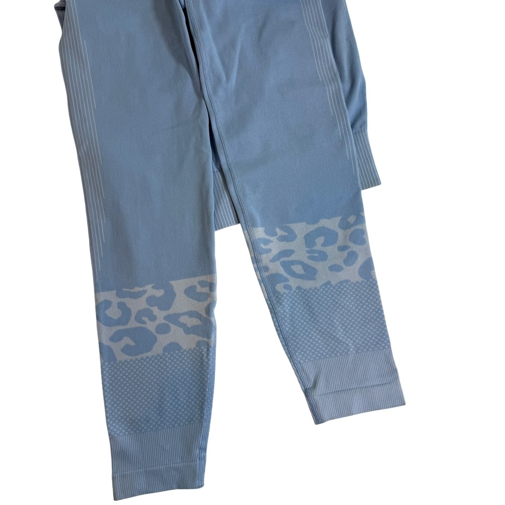 Sweaty Betty Blue Seamless Leopard Print High Waisted Leggings Small